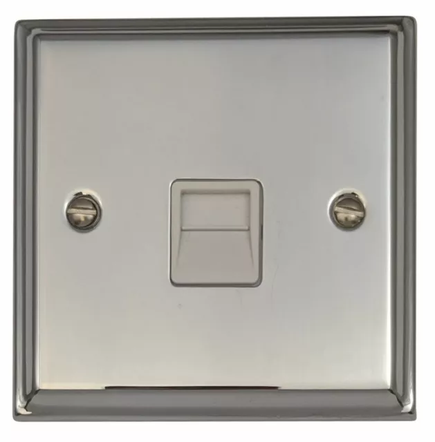 G&H DC34W Deco Plate Polished Chrome 1 Gang Slave BT Telephone Socket