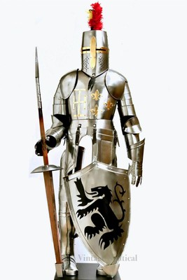 Combat Costume de chevalier médiéval d'armure templière Combat armure complète... 