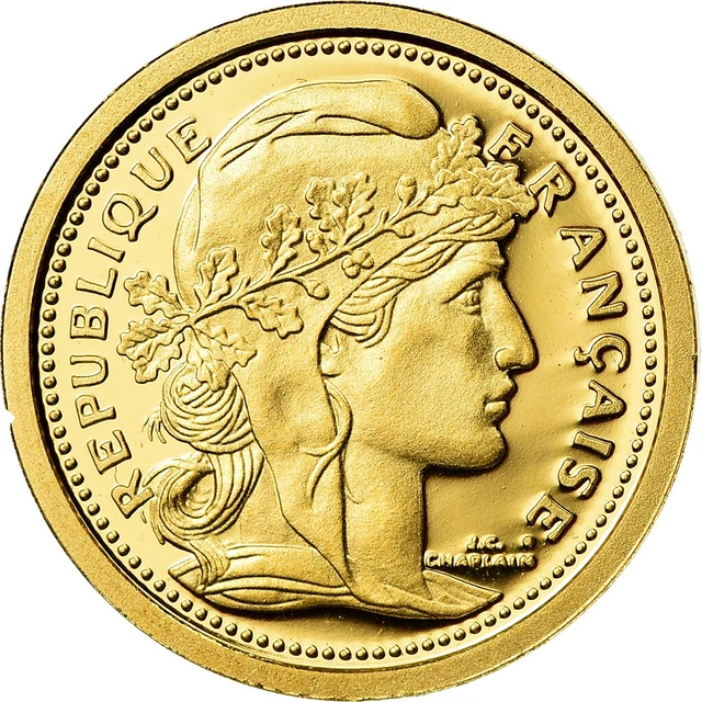 [#719056] Francia, medaglia, Reproduction, 20 Francs Or Marianne, FDC, Oro