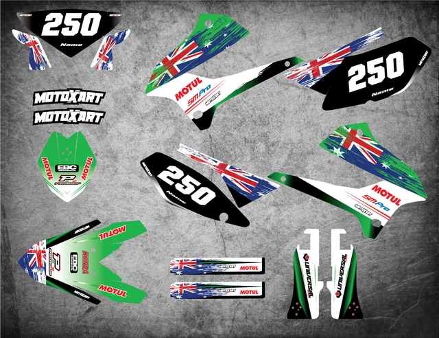 Custom Graphics Full Kit to Fit Kawasaki KLX 250 2008-2018 AUSSIE PRIDE STYLE