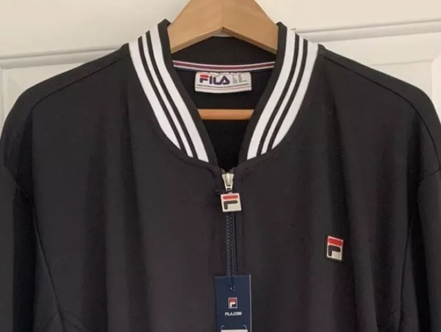 FILA TRACK TOP Black White Line Settanta 4xl BNWT 60.00 PicClick UK