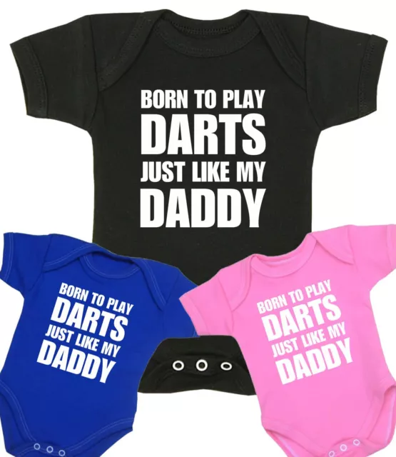 BabyPrem Baby FUN Clothes DARTS DADDY Bodysuit Vest Presents Shower Gifts