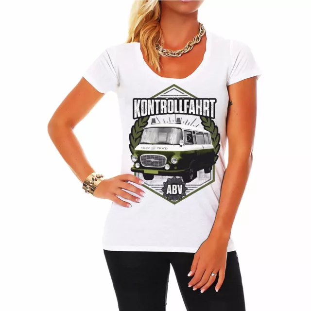 TShirt Damen DDR Motive Kontrollfahrt ABV Volkspolizei Barkas ostdeutschland