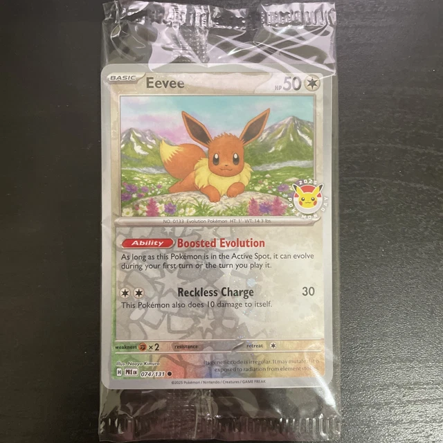 PRISMATIC EVOLUTIONS SEALED EEVEE 074/131 POKEMON DAY 2025 TCG 151