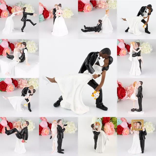 12 Style Fashion Synthetic Resin Bride&Groom Figurine Wedding Cake Topper Cr^:^