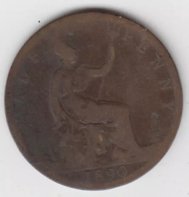 Halfpenny 1890 condition as shown