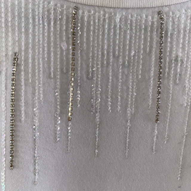 River Island girls white top with diamanté chains age 9 to 10 years 2