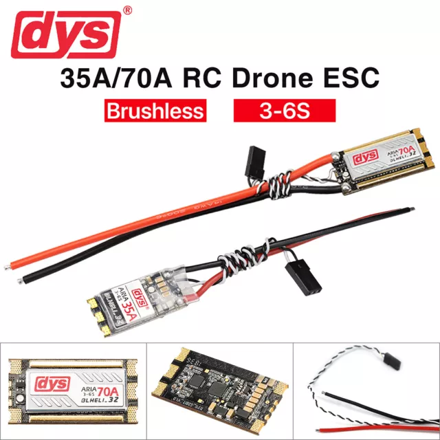 DYS 35A 70A Brushless ESC 3-6S BLheli_32bit for FPV RC Racing Drone Dshot 1200