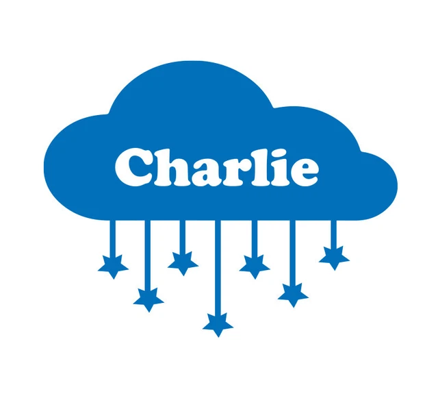 Personalised Cloud with Stars Wall Sticker