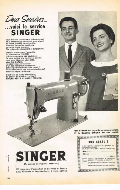 PUBLICITE ADVERTISING  1959   SINGER   machine à coudre