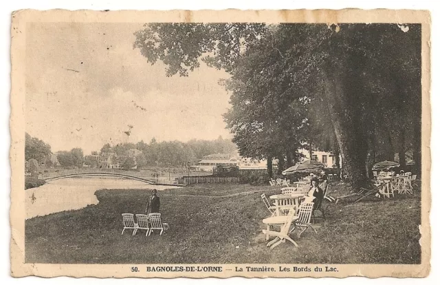 Carte postale ancienne Bagnoles de l'Orne Tannière Bords du Lac CPA