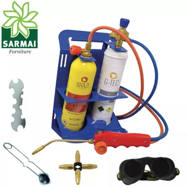 Kit cannello portatile saldatura bombole gas ossigeno autogena brasatura