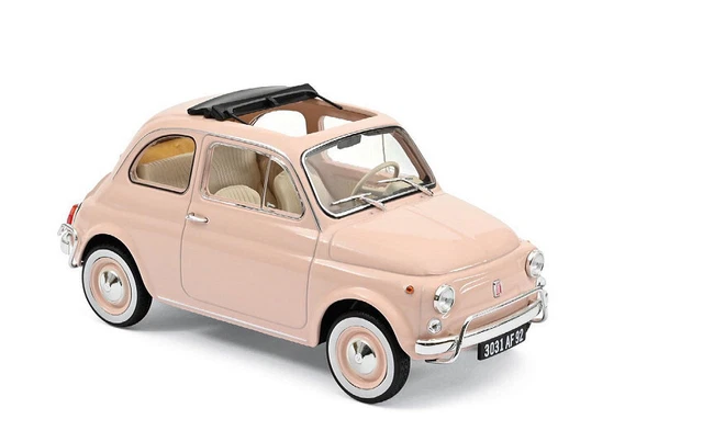 Miniature Voiture Fiat 500 Rose 1:43 Burago 2021 - Neuf Avec Garage