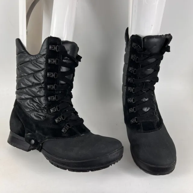 The North Face Zophia heat seeker women's size 9.5 black quilted winter boots