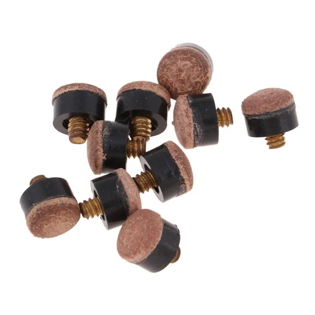 Lot De 10 Embouts De Rechange Pour Queues De Billard - Cuir De Vachette - Diamètre 13 Mm - Pour Billard Et Snooker