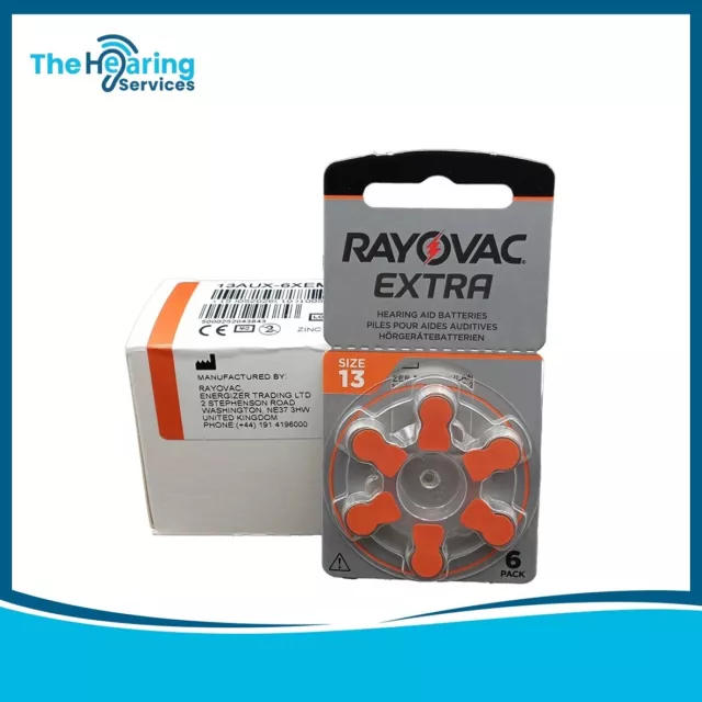 30 x Rayovac Extra Advanced 13, Orange, Hearing Aid Batteries. Free P&P