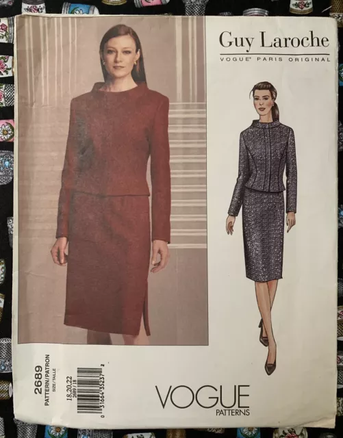NEW Vogue Paris Original  2689 Guy Laroche Petite Sz 18-20-22 Jacket & Skirt UC