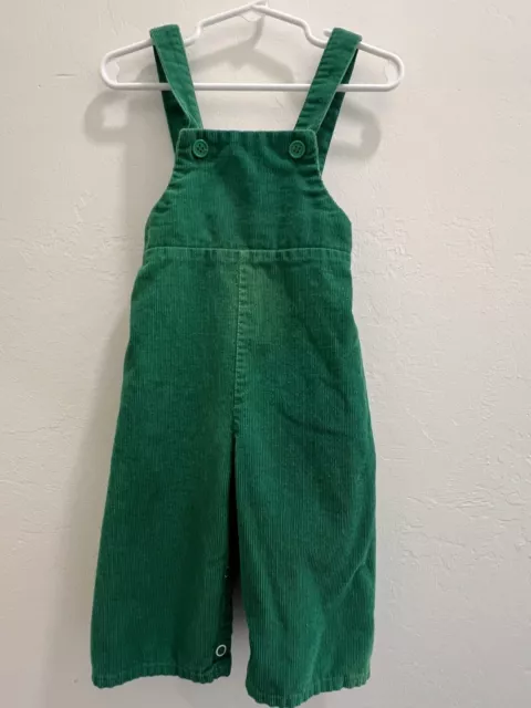 Rare Toddler 80’s Stone Appareal Corduroy Green Overalls Vintage size 18 Months