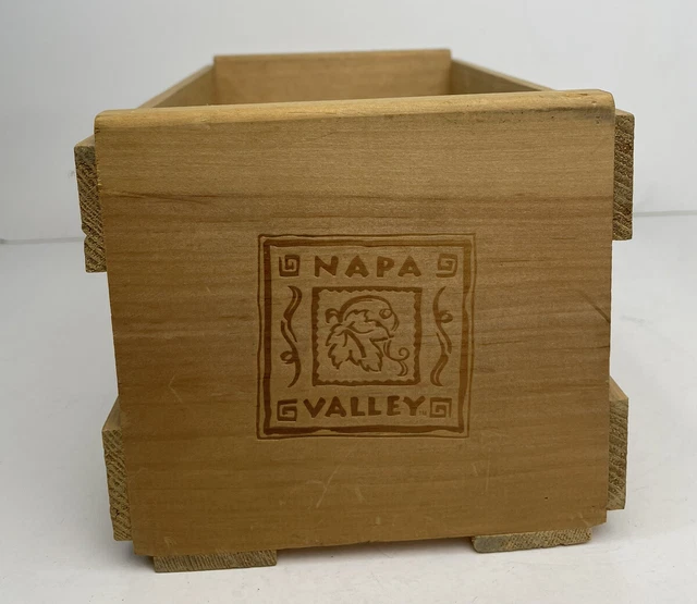 VINTAGE NAPA VALLEY Wooden Vintage CD/DVD Crate Wood Storage Box Holder