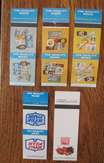 Hyde Park Supermarkets (Hq: Memphis, Tennessee) (5 Matchbook Matchcovers) -F9