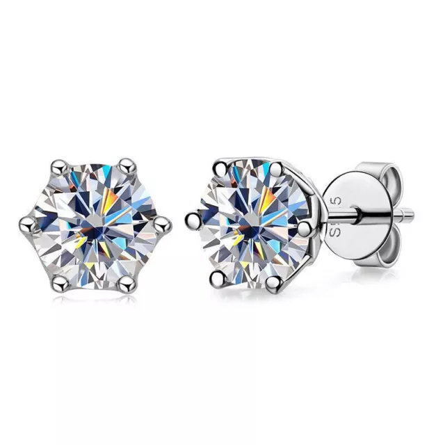 2.00 Ct Fabulous Blue Diamond Solitaire New Studs In White Gold Gift