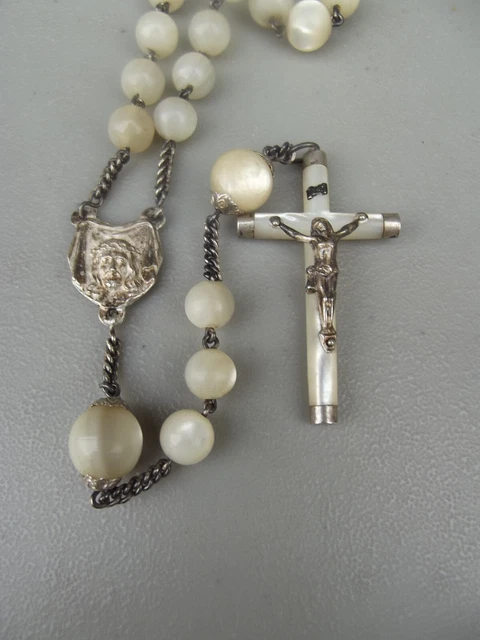 Collier Vintage En Perles Nacrées Et Argent Massif – Occasion, Élégant Rétro