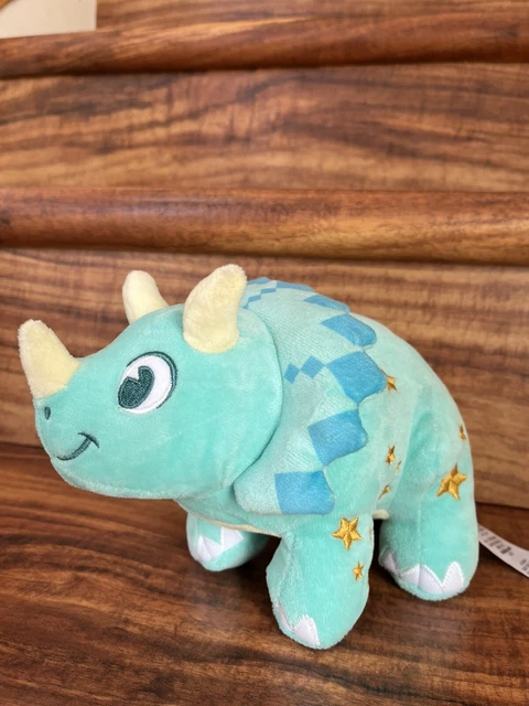 Disney World Animal Kingdom Dinoland Triceratops Blue Dinosaur Plush Toy 10”