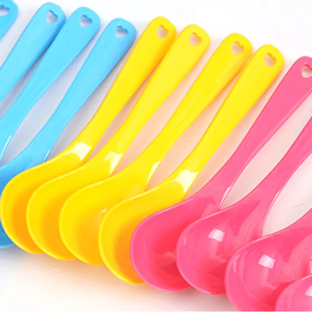 Popular 12x Baby Spoon Set Baby Toddler Feeding Food Plastic Spoons MHA HKP&FE