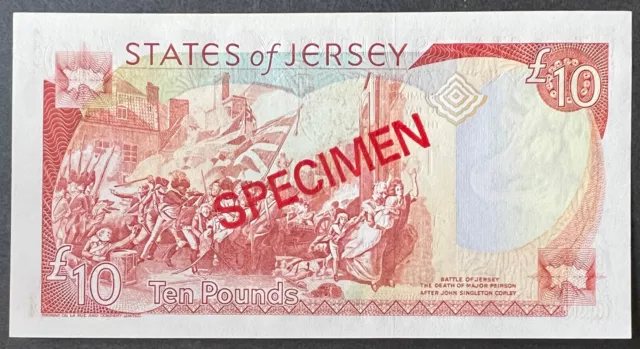 States of Jersey £10 Ten Pounds Specimen Banknote I. May Prefix TC 2