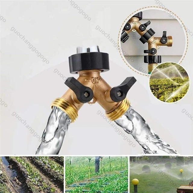 Distributeur D'eau 3 Voies En Laiton Nickelé - Robinet à Bille, Connexion 3/4", Pour Jardin, Garage
