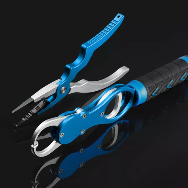 Aluminum Alloy Fishing Grip Pliers Steel Fish Gripper Hook Recover Line Cutter