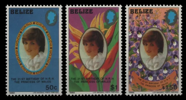 Belize 1982 - Mi-Nr. 634-636 ** - MNH - 21. Geburtstag Diana