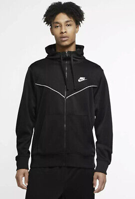 Nike Sportwear ripetere Men's Full Zip Felpa con cappuccio Grafica Swoosh Nero CZ7822-010 XL
