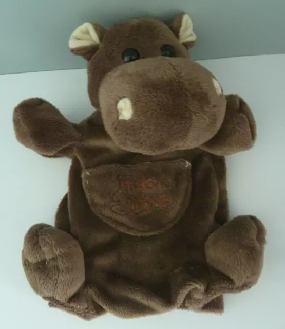 *. Doudou Marionnette Histoire D'ours Hippopotame Marron Poche Excellent Etat