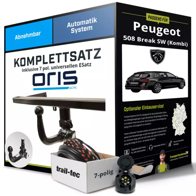 Anhängerkupplung ORIS abnehmbar für PEUGEOT 508 Break SW (Kombi) +E-Satz AHK