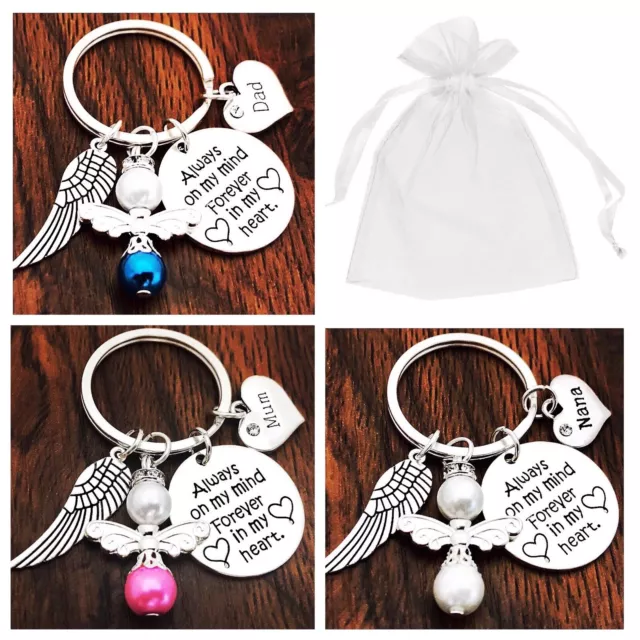 In Loving Memory Gift, Always On My Mind, Angel Keyring Mum, Dad, Daughter,Gifts