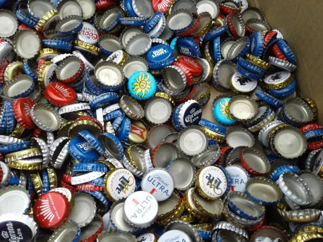 Bulk Lot Beer Caps Mixed Dented 7 Pounds 1,600 Crafts Dented Fresh Off The Bar