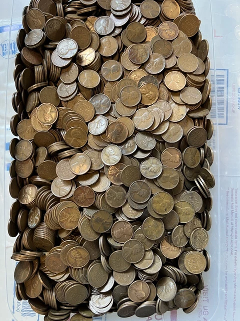Lot Of 25 + Pounds Of Lincoln Wheat Pennies 1909 mixed To 1950’s Estate Coins