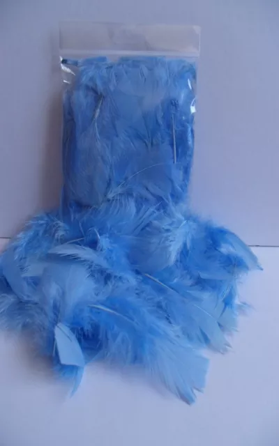 SKY BLUE CRAFT FEATHERS 5gm Approx 20-25 pcs  30 >75 mm (1.5 >3.5") mixed