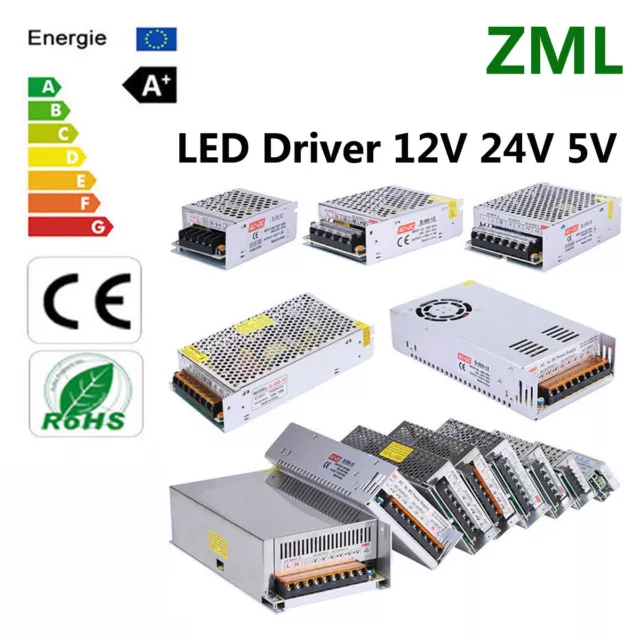 LED Driver 220V to DC 12V 24V 10A 15A 20A 25A 30A Transformer Power Supply Strip