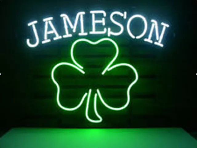 US STOCK 20"x16" Jameson Irish Whiskey Shamrock Clover Neon Sign Light Lamp