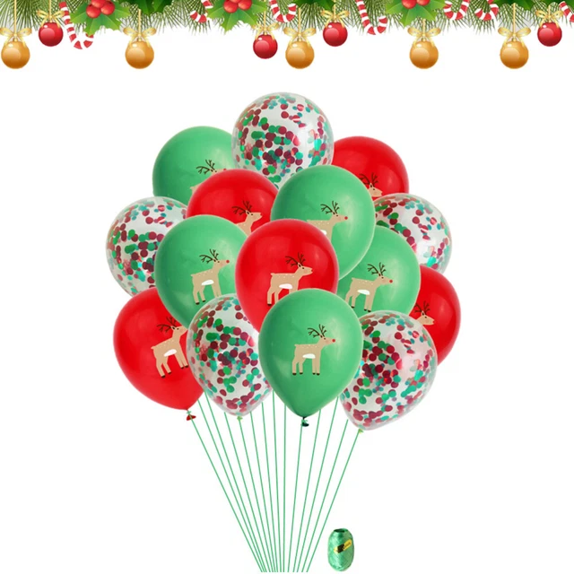 15pcs mode noël ballons décoratifs exquis noël ballons en latex