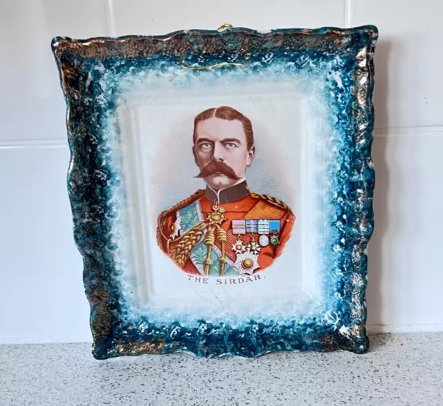 Victorian Lord Kitchener Of Khartoum British General Ceramic Plaque 22 x 19 cm