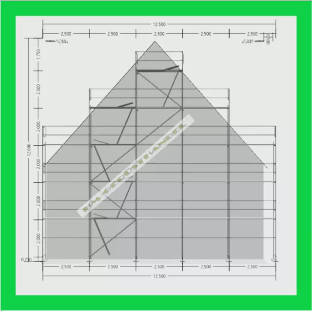 Neu  Gerüst Baugerüst Fassadengerüst Stahl 100,50qm AF Feld 2,50m Holzbelag