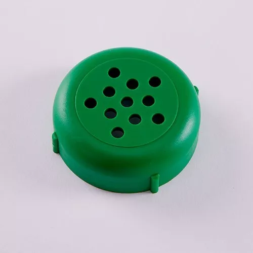 Cheese Shaker Tops- Plastic- Rust and Dent Free Forever Lids (12 Count) Green