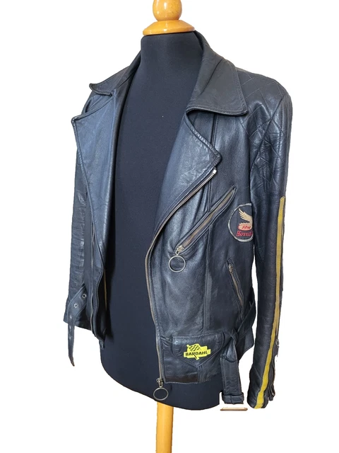 Veste Vetement Biker Vintage HONDA VESTE BLOUSON Perfecto Moto
