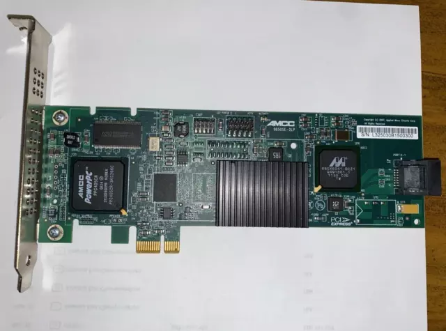 AMCC 9650SE-2LP PCI-E SATA 2 port Raid Controller Card Full Height (Used)