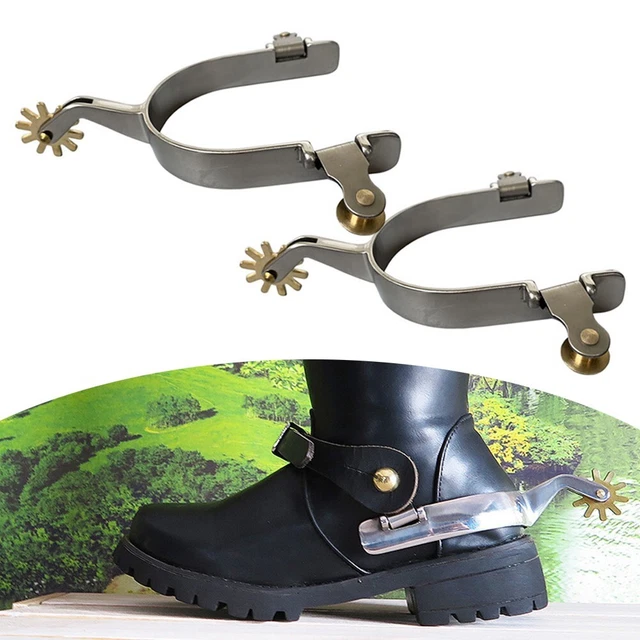 Éperons de cheval en acier inoxydable Achieve Better Horse Control avec bouton