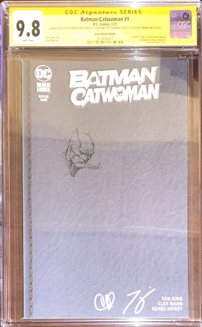 BATMAN CATWOMAN 1 Greyscale Blank CGC SS 9.8 signed King Mann & Remark by Finch