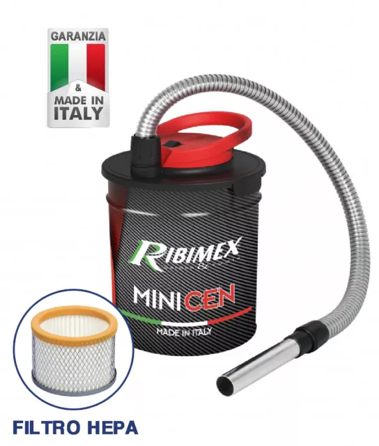 Bidone Aspiracenere Minicen Ribimex Aspira Cenere Elettrico 10Lt 800W  27659/